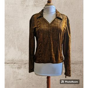 Mahudi knitwear animal print velour top   SZ L